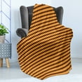 thumbnail image 4 of Stripes Soft Flannel Fleece Blanket, Chevron Zigzags Pattern with Warm Tones Geometric Lines Composition, Cozy Plush for Indoor and Outdoor Use, 50" x 60", Orange Black Pale Orange, by Ambesonne, 4 of 5