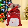 thumbnail image 1 of Bolsas de regalo navideñas con cordón, grandes bolsas de tela para dulces, multicolor, 16 x 10 pulgadas, reutilizables, para fiestas navideñas, accesorios de decoración navideña para regalos,, 1 of 6