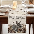 thumbnail image 3 of Table Runners 90 Inches Long Dress Scarves, Rabbits Pine Cone Farmhouse Coffee/Dining/Kitchen Table Runner for Living Room, Sweet Home Texture Rustic Leaf Retro Beige 13x90 Inch, 3 of 9