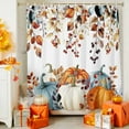 thumbnail image 4 of Shower Curtain 36"W x 72"L Watercolor Rustic Vintage Thanksgiving Pumpkins Fabric Shower Curtains Set with Hooks Water Repellent Bathroom Curtains Machine Washable Bathroom Accessories, 4 of 6