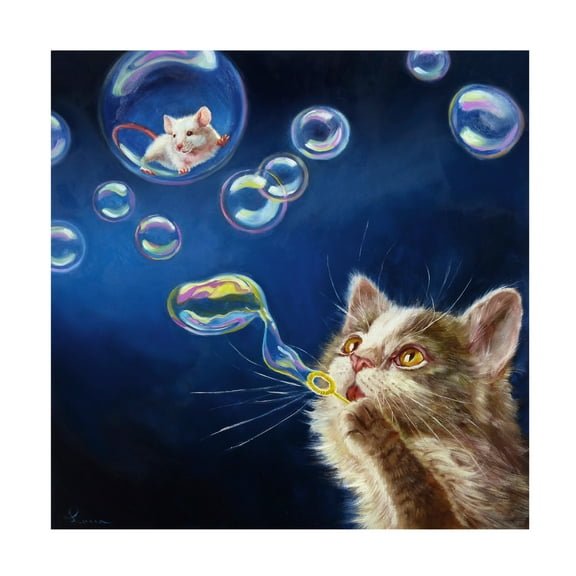 Canvas Wall Art - Lucia Heffernan 'Blowing Bubbles' Wall Art for Living Room, Bedroom, or Office Décor by Trademark Fine Art - 14 x 14 Inches