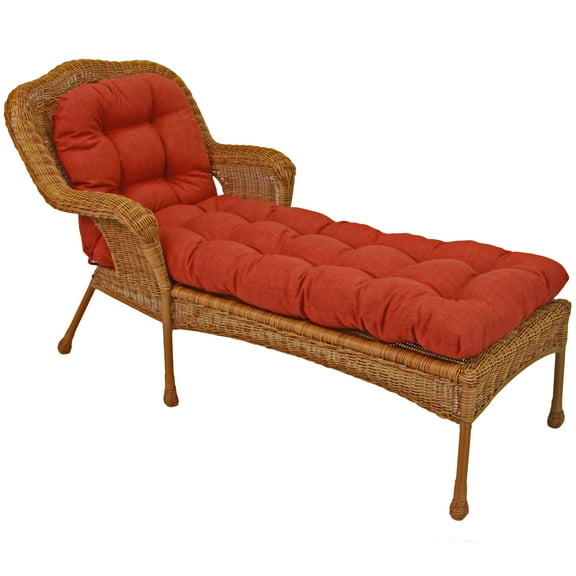 74-inch by 19-inch U-Shaped Outdoor Tufted Chaise Lounge Cushion - Cinnamon