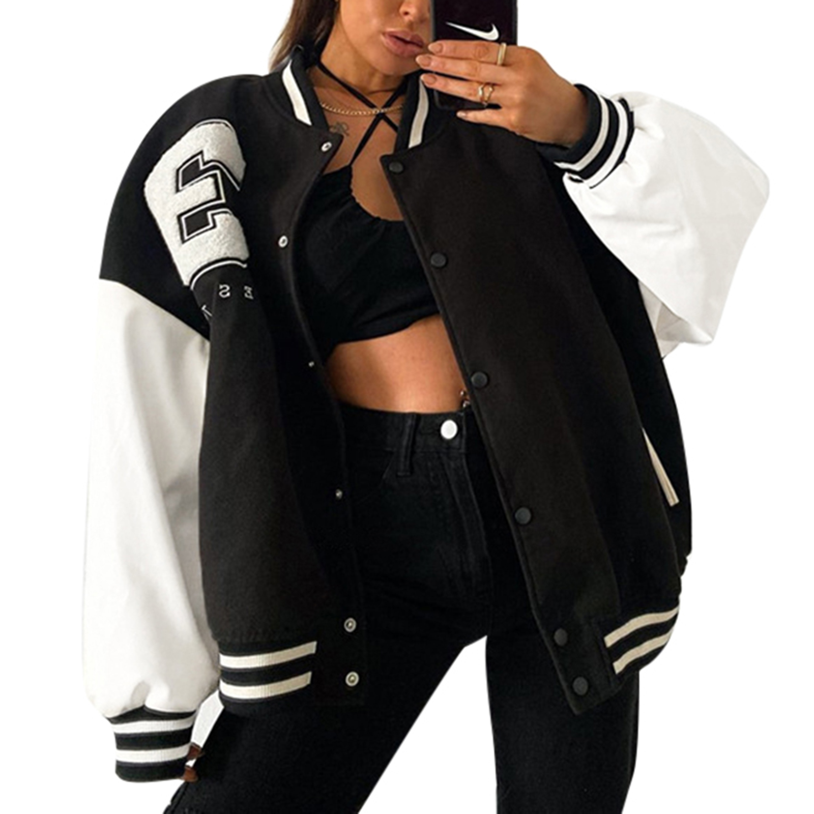 YiLvUst Women 's Vintage Varsity Jacket 