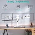 thumbnail image 3 of Soporte para monitor WALI MF003-W ajustable para tres monitores de 27" blanco, 3 of 8