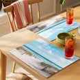 thumbnail image 4 of Summer Beach Placemats Set of 6 Coastal Ocean Seaside Sky Scenery Place Mats Indoor Wipeable Table Mats Washable Cloth Dining Table Placemats for Kitchen Holiday Party Home Decor 13x19 Inch, 4 of 9