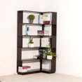 thumbnail image 4 of Leumius 5 Tier Freestanding Bookshelf,Wooden L-Shaped Corner Bookcase with Anti-drop Panel and Anti Tipping Device, Display shelf Open Storage,Ox Blood Red, 4 of 12