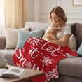 thumbnail image 4 of Christmas Red Throw Blanket for Couch,Soft Lightweight Flannel Fleece Blanket,Winter Snowflakes Merry Xmas New Year Microfiber Plush All Season Decorative Blankets for Sofa Office Travel 40"x50", 4 of 9