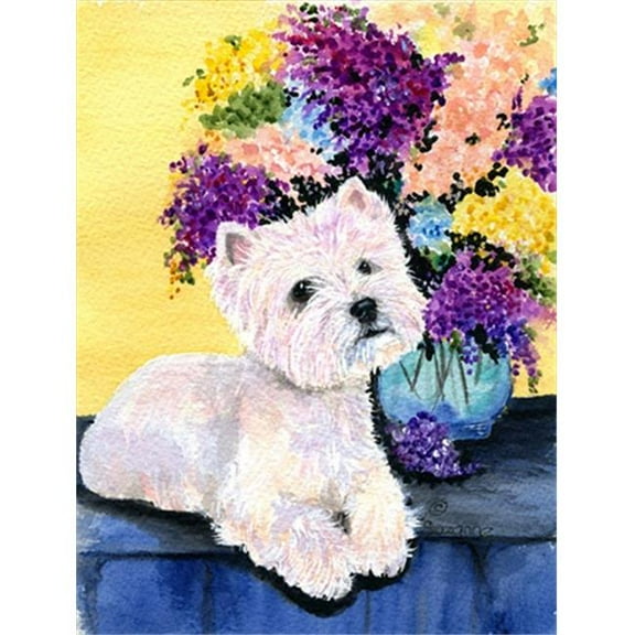 Westie Canvas Flag - House Size, 28 x 40 in.