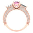 thumbnail image 4 of 2.33 ct Round Cut Simulated Pink Diamond 3 Stone 14K Rose Gold Womens Engagement Ring, 4 of 5