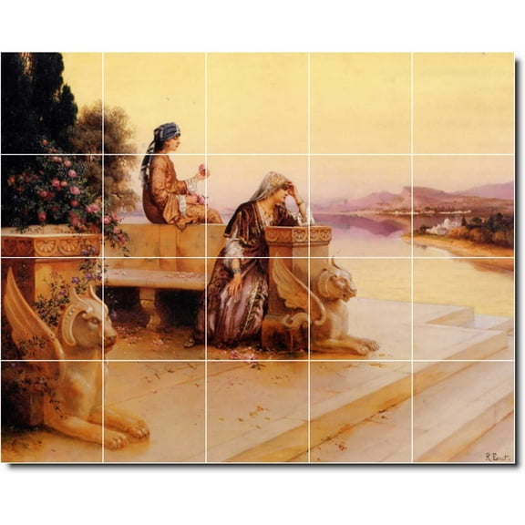 Ceramic Tile Mural-Rudolf Ernst Historical Kitchen Tile Mural 26. 21.25" w x 17" h using (20) 4.25 x 4.25 ceramic tiles