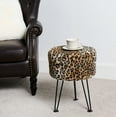 thumbnail image 6 of Home Soft Things Faux Fur Stool - Leopard - Black Leg - 13x13x17", 6 of 7