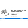 thumbnail image 2 of Water Pump - Compatible with 1996 - 2001 Ford Explorer 5.0L V8 1997 1998 1999 2000, 2 of 2