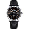 thumbnail image 1 of Reloj Mecánico Automático para Hombres Correa de Cuero de Cuerda Automática Relojes de Pulsera Clásicos de Piloto Impermeable 10ATM Cristal de Zafiro Resistente a los Arañazos Súper LuminosoNegro, 1 of 5