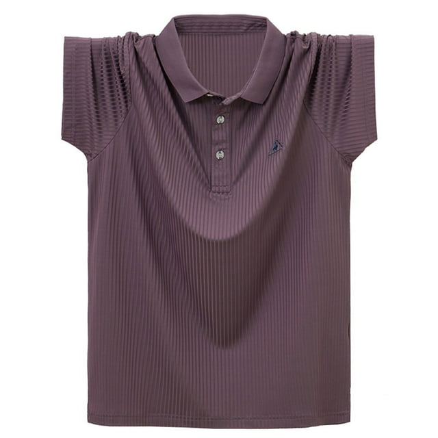 Shorts d'Été pour Hommes, T-Shirt Léger et Fin à Col à Revers à Manches Courtes pour Hommes, T-Shirt en Soie Glacée, Haut à Manches Courtes à Col/chemise