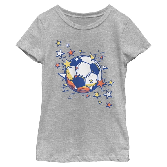 Girls Lost Gods Soccer Colorful Ball and Stars T Shirt