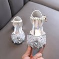 thumbnail image 2 of Xyant Girls Dress Shoes Flower Princess Shoes Toddler Girl Glitter Mary Jane Low Heels for Party Wedding (Toddler/Little Kid/Big Kid) Silver,7.5, 2 of 6