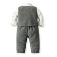 thumbnail image 6 of PINQI Spring Fall Summer Toddler Outfits Set Baby Boys Gentleman Suit Kids Formal Clothes Bowtie Long Sleeve Pocket Shirt and Tuxedo Vest and Pants Set(3-AG,12-24 Months, 6 of 9