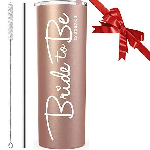 Bride to Be Wine Tumbler - 12 oz Stainless Steel Stemless Cup w/Lid | Perfect Gift for Bride To Be, Bride Engagement, Wedding, Bridal Shower