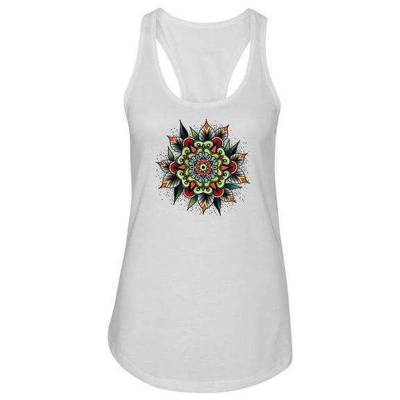 Tatoo Art Mandala Racerback Tank Women -Image by Shutterstock, Female Medium