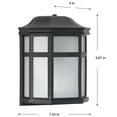 thumbnail image 2 of Milford Non-Metallic Lantern Collection One-Light Textured Black Frosted Shade Traditional Outdoor Wall Lantern Light, 2 of 2