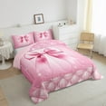 thumbnail image 3 of Castle Fairy Cartoon Ribbon Bow Bedding Comforter Set 2pcs for Kids Children Teens,Bling Pink Glitter Twin Comforter Sets Microfiber,Geometric Plaid Breathable Bedding Set,Ultra Soft Home Decor, 3 of 8