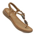 thumbnail image 4 of Sandals for Women Flats Sandal with Elastic Ankle Strap Comfortable Bohemian Womens Flat Shoes Dress Slip On Outdoor Summer Shoes, 4 of 8