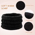 thumbnail image 3 of Baby Girls Knitted Winter Hat Scarf Gloves Set Warm Twist Toddler Beanie Neck Warmer Kids Boys Hat with Pompom (Black), 3 of 4