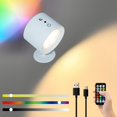 thumbnail image 1 of LSLJS Lampe Murale LED avec Rotation à 360 Degrés RGB Sept Couleurs Lampe Murale Sans Fil avec Télécommande Rechargeable, Lampe Murale, 1 of 2