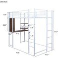 thumbnail image 4 of Twin Size Metal Loft Bed with 2 Shelves and One Desk, Build-in Ladders and Length Guardrails, Space-Saving Design, Twin Bed Frame for Kids/Teens (Black), 4 of 7