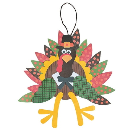 Fun Express - Paper Turkey Craft Kit for Thanksgiving - Craft Kits - Home Decor Craft Kits - Misc Home Decor Craft Kits - Thanksgiving - 12