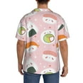 thumbnail image 3 of Lsque Cute Sushi print Men's Cuban Collar Short Sleeve Shirt Summer Beachwear Casual Button Down Fashionable Vacation Leisure Shirt-X-Large, 3 of 7