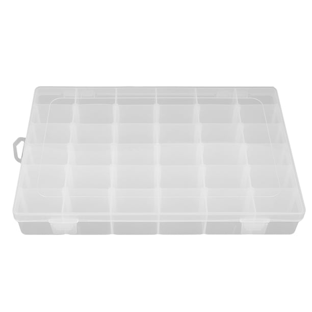 unbranded Caja De Almacenamiento Transparente De Plástico Con Compartimentos Para Joyería Y Accesorios Pequeños