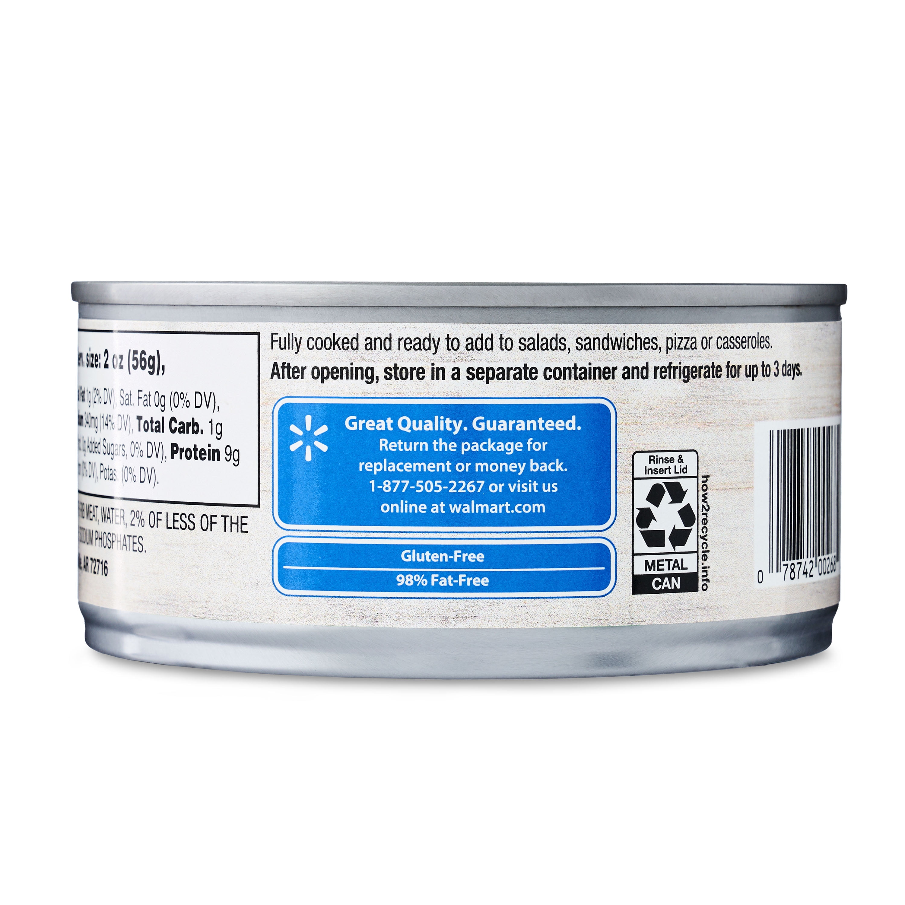 Great Value Shredded Chicken Breast with Rib Meat, 10 oz Can