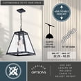 thumbnail image 4 of Tremont 4 Light Crystal Black Urban Loft Pendant Lantern Clear Glass, 4 of 9