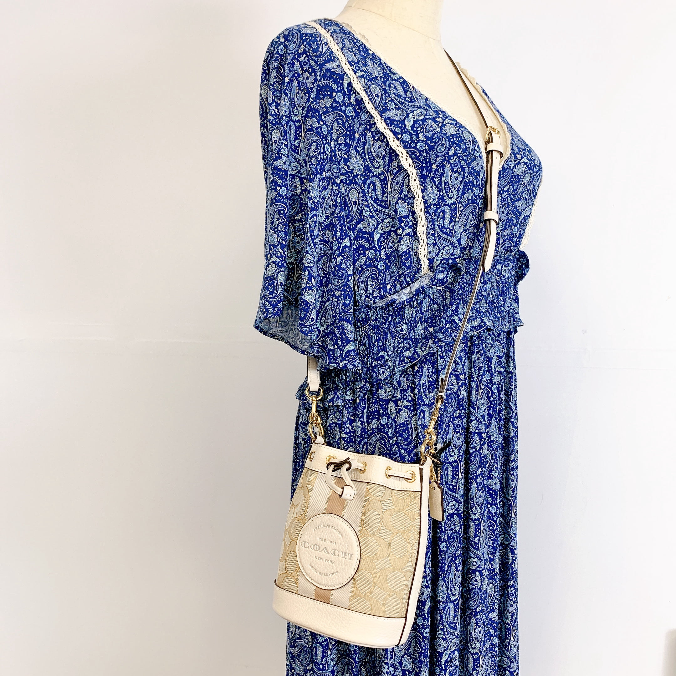 Coach C8322 Mini Dempsey Bucket Bag In Signature Jacquard IN Light