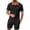 A-Black40, variant on JAJAHO Mens Summer Short Sleeve Shirt And Shorts Set Comfortable Casual Wear Textured Loose Fit Polo Shirts Shorts 2 Piece Cozy Outfit