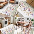 thumbnail image 6 of Rustic Flower Area&nbsp;Rug 2.7x5ft Watercolor Colorful Floral Green Leaf Plant Non-Slip&nbsp;Washable Square&nbsp;Rugs Soft Felt Indoor Floor Mat for Bedroom Kitchen Living Room Bathroom, 6 of 9