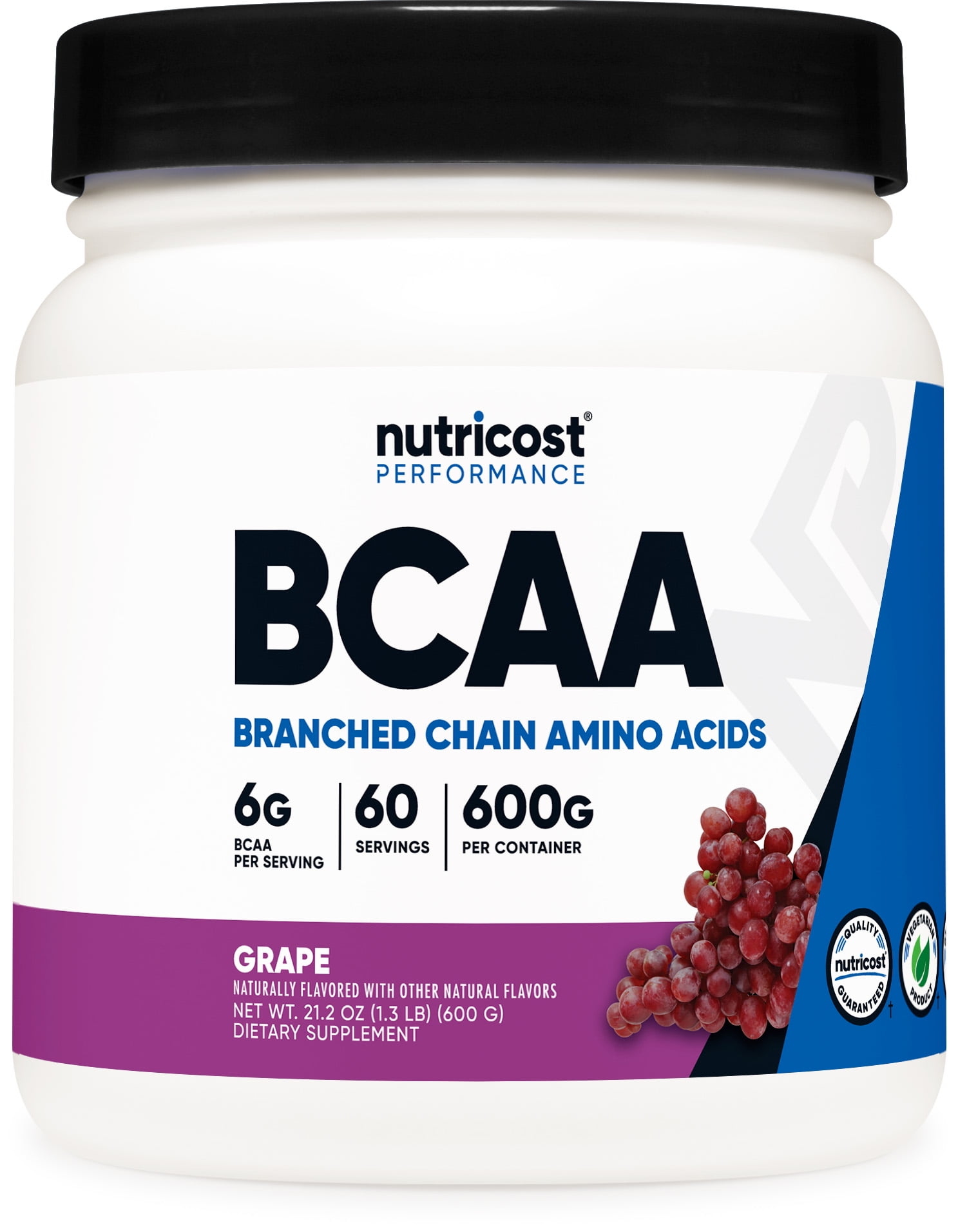 Nutricost BCAA Powder- 2:1:1 - (Grape) 60 Servings - Non-GMO Amino Acids