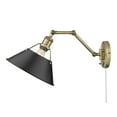 thumbnail image 5 of Yep by Golden Lighting Orwell 1-light Swing Arm Wall Lamp in Aged Brass and Matte Black shade, 5 of 5