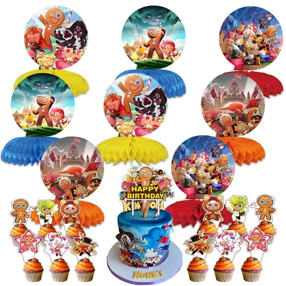 Cookie Run Kingdom Party Decor Supplies Honeycomb Centerpieces&Table Toppers Cake Toppers Decorations for Birthday