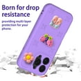 thumbnail image 2 of Compatible with iPhone 16 Pro Kids Boys Girls Skin Friendly Case, Cute 3D Bowknot Butterfly Floral Bee Cartoon Design Soft Silicone Shockproof Protective Drop-resistance Stylish Cover, Purple, 2 of 6