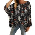 thumbnail image 2 of YVNAURA Women‘s Cozy Knit Halloween Sweater Pumpkin Graphic Pullover Crewneck Warm Casual Fall Winter Spooky Season Daily Outfit Top 1 Pack, Watermelon Red,M, 2 of 4