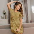 thumbnail image 3 of Vsdgher Retro Palm Tree Pattern Womens Short Sleeve Sleepshirt Scoopneck Cute Nightdress Ruffle Comfy Nightgown, 3 of 6