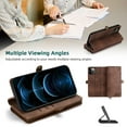 thumbnail image 5 of Magnetic Wallet Case for iPhone 13 Pro Flip Case, Luxury PU Leather Cover ID Cash Credit Card Slots Holder Carrying Pouch Folio Flip Case for Apple iPhone iPhone 13 Pro ,Brown, 5 of 7