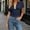 Navy, variant on Women Crew Neck Loose Fitted Space Dye Fringe Sweater Long Sleeve Pullover Top for Fall Winter Casual Wear
