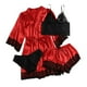 thumbnail image 1 of Mujeres Tallas grandes Lencería sexy Bata de seda Satén Albornoz Conjunto de cuatro piezas Ropa de dormir Pijamas Fridja nalpqowj49934, 1 of 6