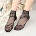 thumbnail image 1 of Transparent Lace Socks Women Floral Invisible Summer Socks Breathable Lady Girl Thin Short Socks for Women Low Cut Crew sox, 1 of 5