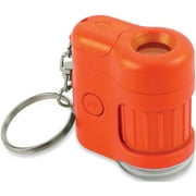 Carson MicroMini 20x LED Lighted Pocket Microscope with Built-In UV and LED Flashlight, Orange