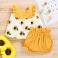 thumbnail image 4 of Dooleck Baby Girl Clothes Infant Sunflower Ruffle Dress Top Bloomer Shorts Outfit Set, 4 of 8