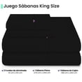thumbnail image 2 of Sabanas Lisas Ubbe, Tamaño King Size, Color Negro, 4 Piezas, 2 of 7